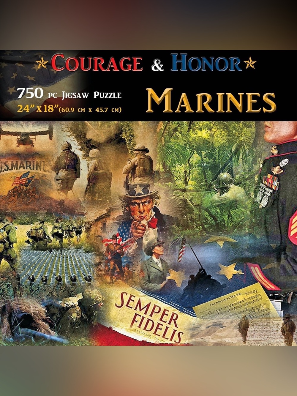 Americana Souvenirs and Gifts Marines 'Courage & Honor' 750 piece Jigsaw Puzzle - Picture 4 of 4
